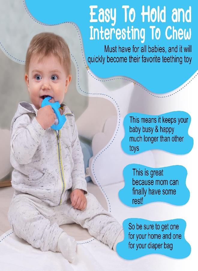 baby elefun Teething Toys for Babies Age 0 to 6 Months - Baby Elefun 5X Pain Relief Smart Teether - Zero Developmental Delay Silicone Baby Teething Toy Ring - Cute Infant Shower Gift Chew Toys for Babies - Image 4
